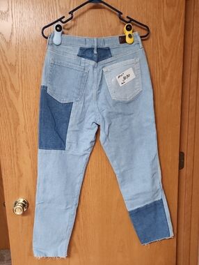 Hollister Mixed Blue Patchwork mom Jeans 28x27 number 3030
